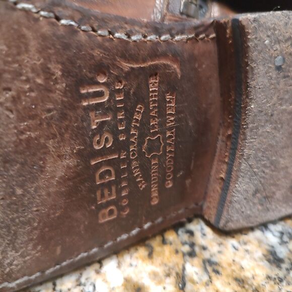 Bed Stu Bench Made Brown Leather Zip Buckle Knee High Boots Womens Size 8.5 - Picture 10 of 14